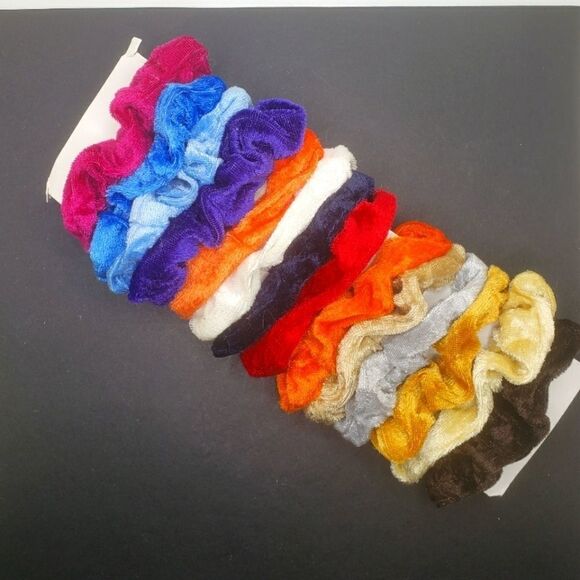 Multicolor Various Velvet Hair Scrunchies Custom Bundle - Picture 1 of 5